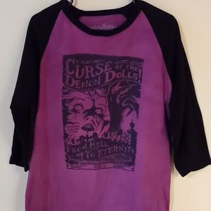 Magenta/Black Raglan Print Shirt from Serpentine Clothing